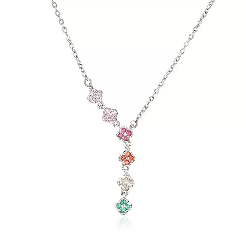 Vibrant Clover Bloom Necklace