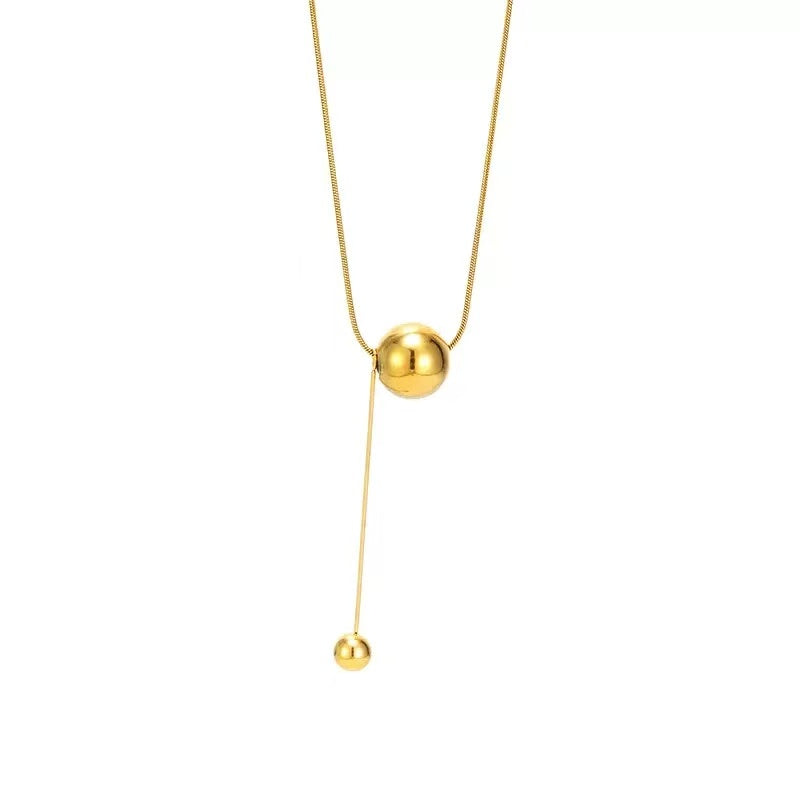 Golden Sphere Balance Necklace