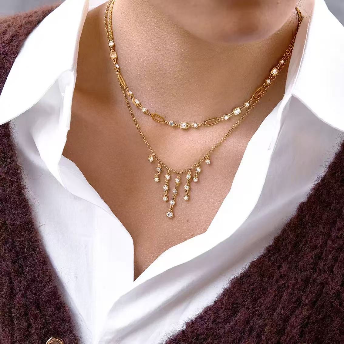 Shimmering Tassel Necklace