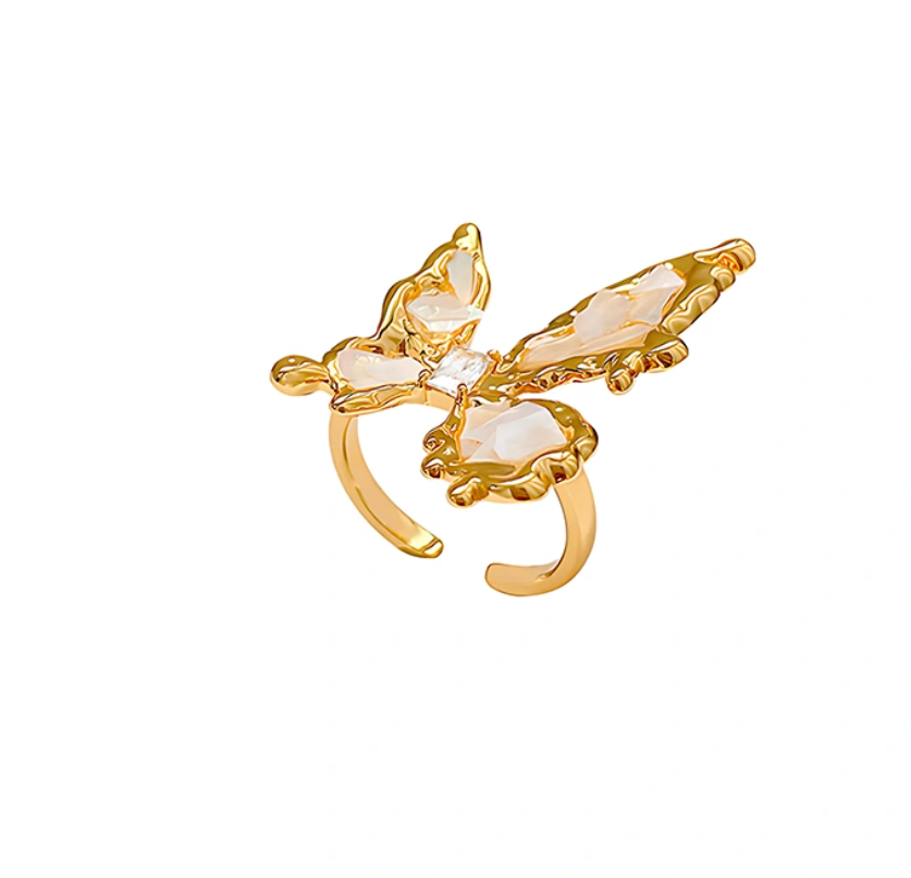 Mother-of-Pearl Butterfly Ring