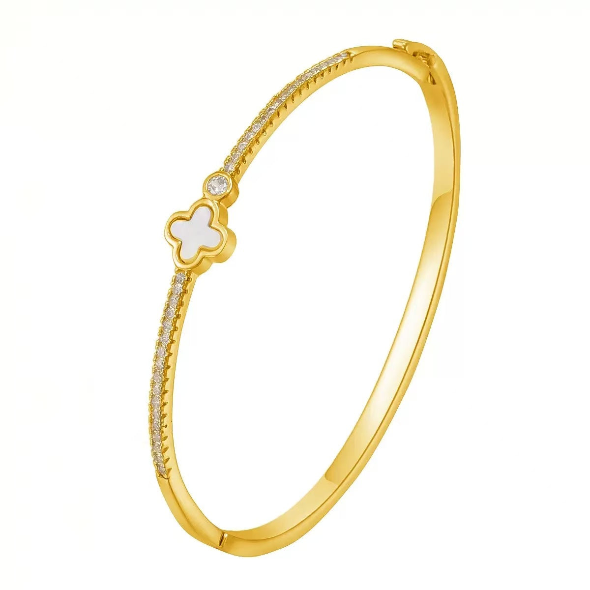 Rhinestone Clamp Studded Bangle