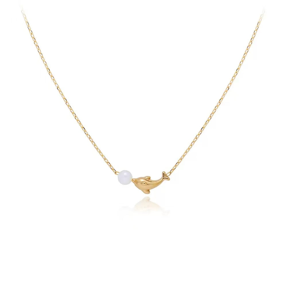 Pearl & Dolphin Necklace