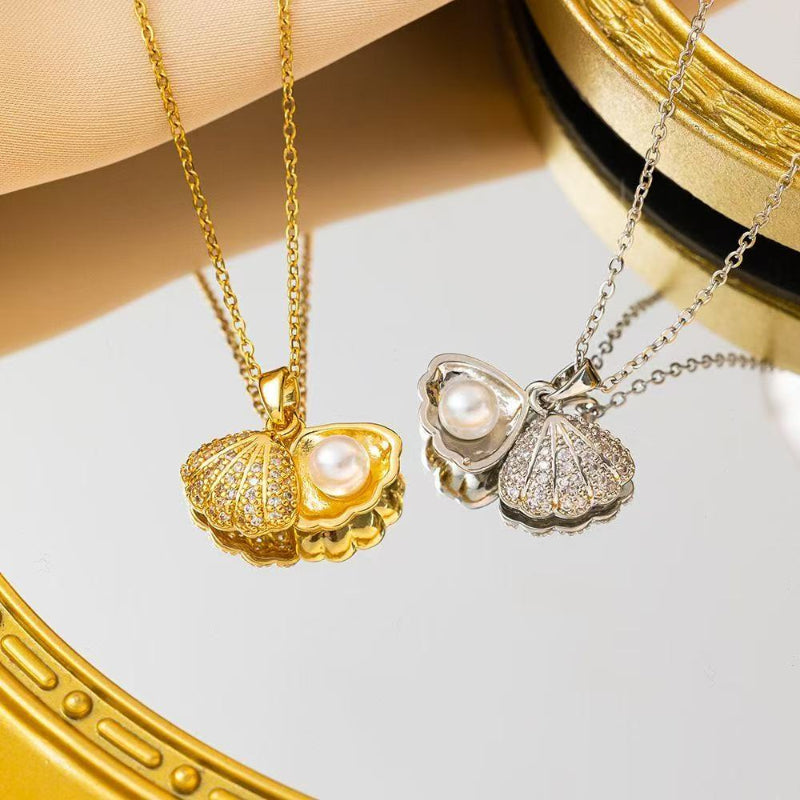 Mermaid Oyster Shell Pearl Necklace