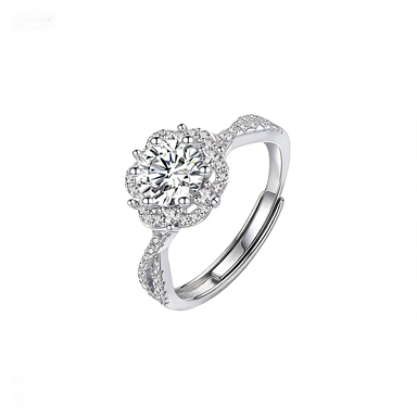 Halo Sparkle Moissanite Ring