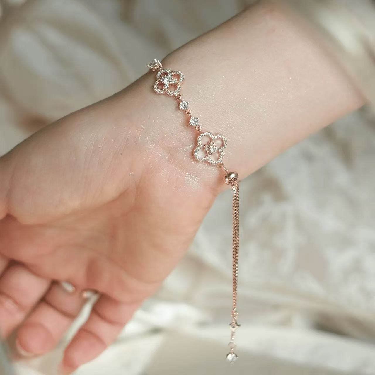 Pink Clover Mother Of Peal Set