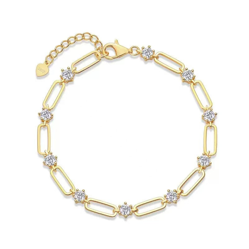 Paperclip & Diamond Bracelet
