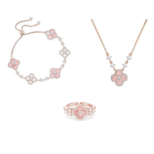 Pink Clover Mother Of Peal Set
