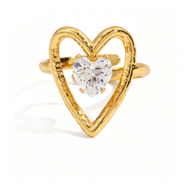 Shiny Heart Stainless Ring