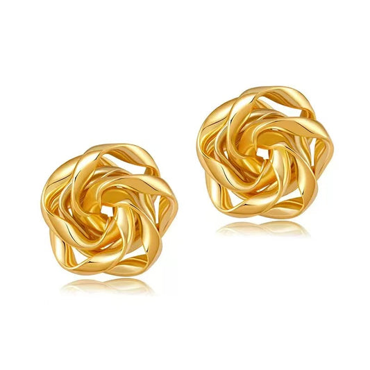 Gold Rose Earrings