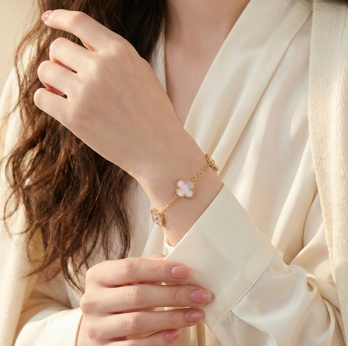 Pink Clover Bracelet