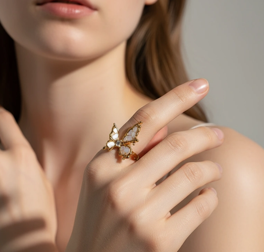 Mother-of-Pearl Butterfly Ring