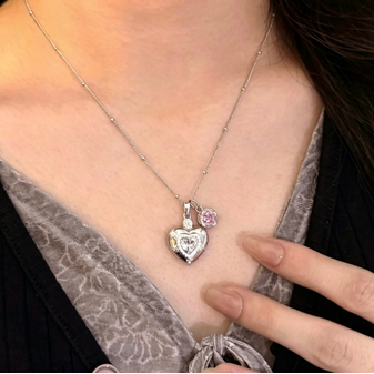 Pink Locket Pendant Necklace