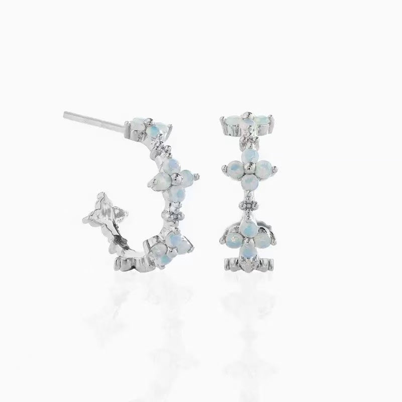 Opal Spring Flower Earrings