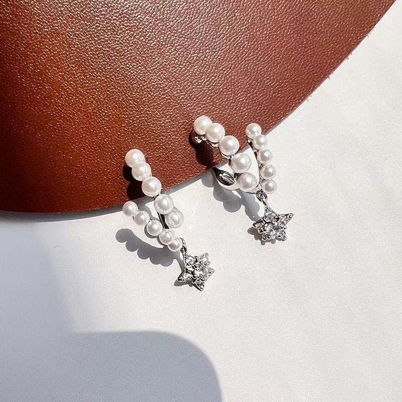 Peal Octagram Earring