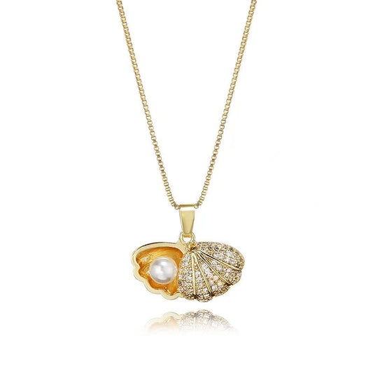 Mermaid Oyster Shell Pearl Necklace