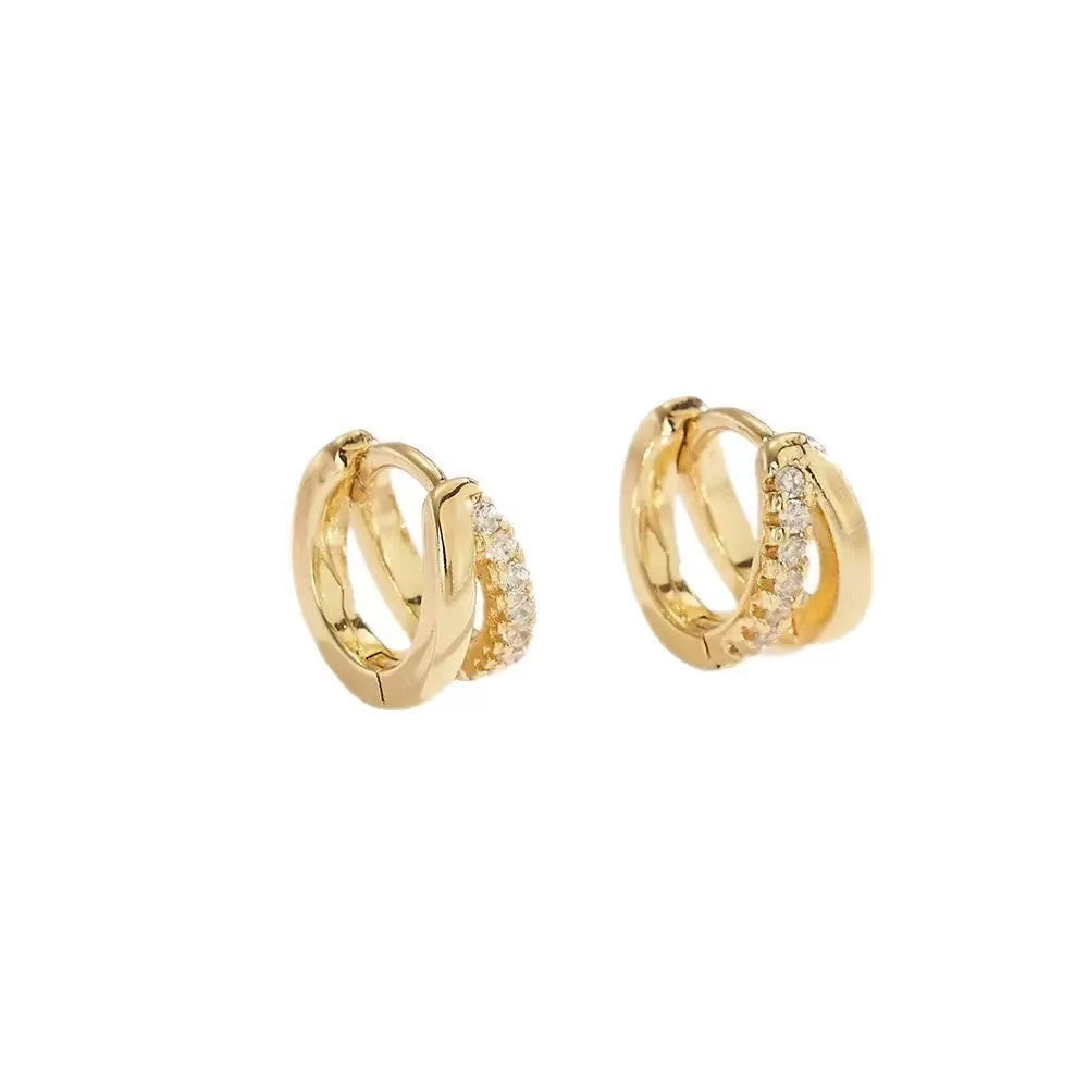 Double Hoop Huggie Earrings