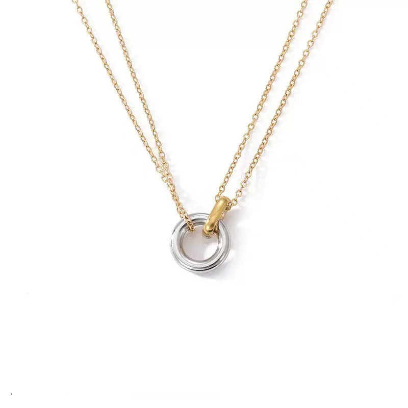 Dainty Interlocking Circle Necklace