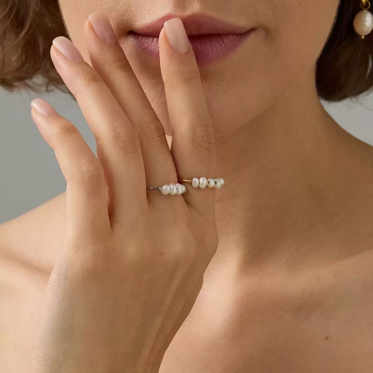 Dainty Pearl Stacking Ring