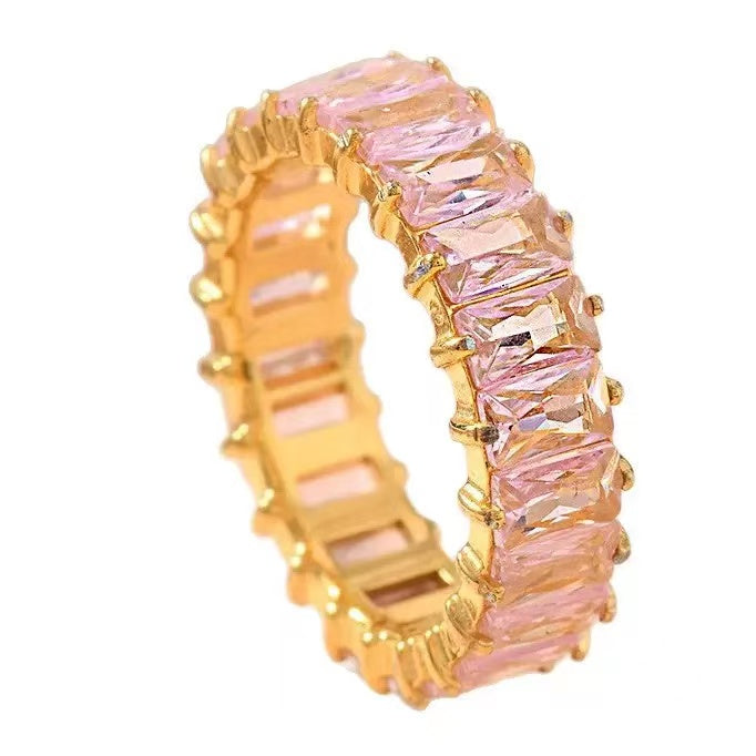 Rainbow Eternity Ring Set