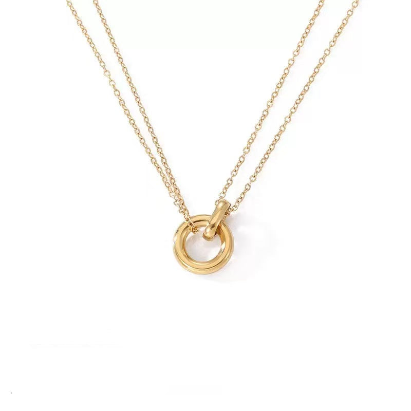 Dainty Interlocking Circle Necklace