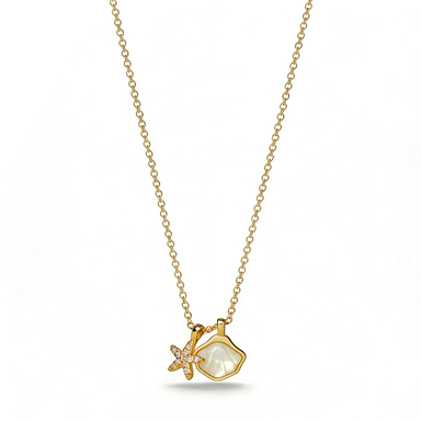 Seashell Starfish Charm Necklace