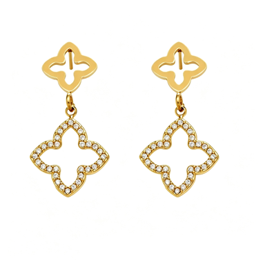 Open Clover Zircon Earrings