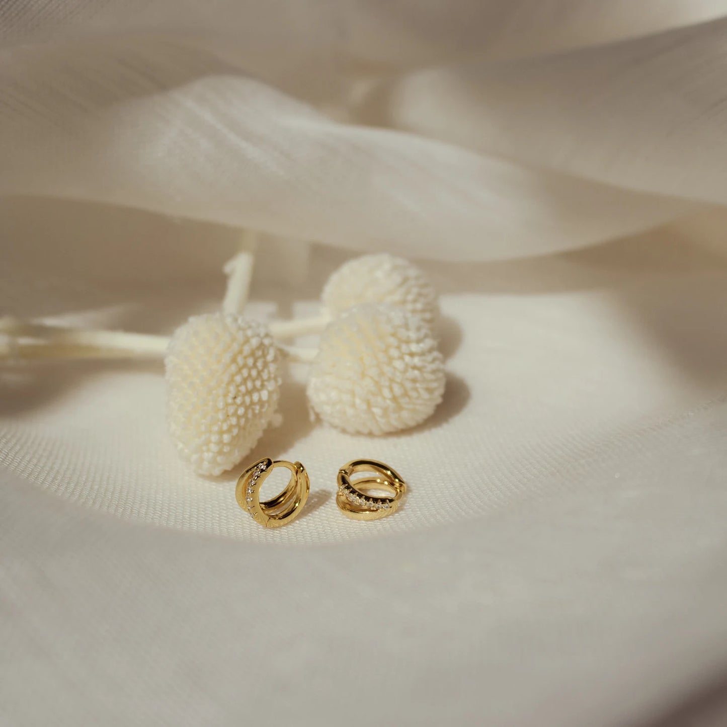 Double Hoop Huggie Earrings