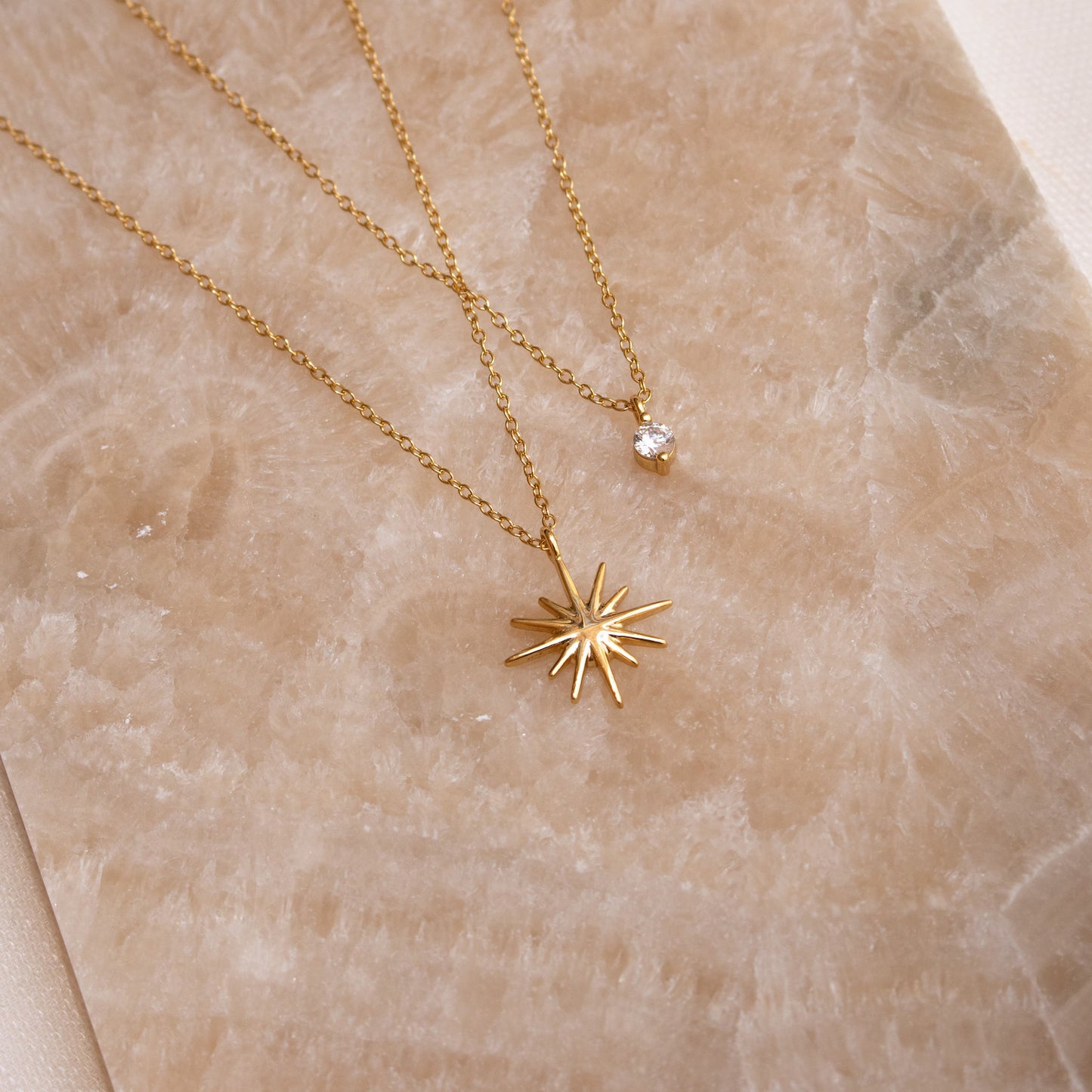 Diamond  Starburst Layered Necklace