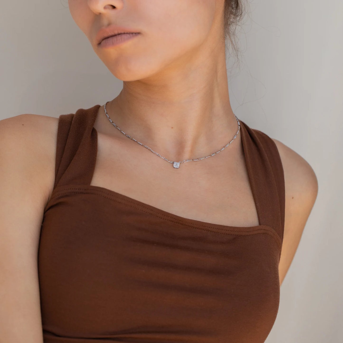 Square Diamond Pendant Necklace