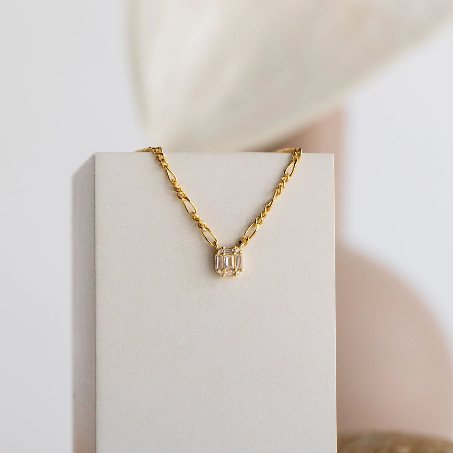 Square Diamond Pendant Necklace