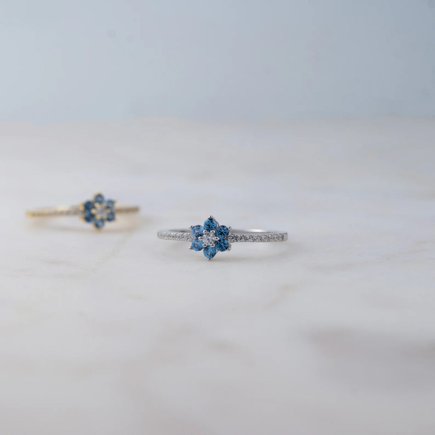 Aquamarine Dainty Ring