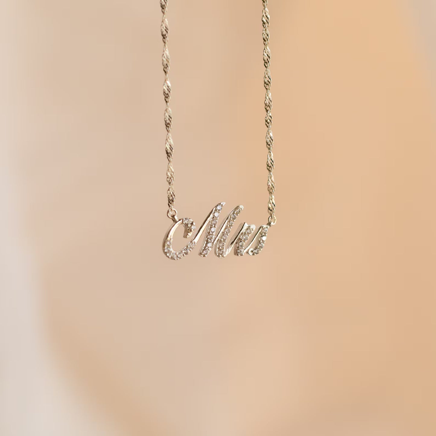 Diamond Necklace in Twist Chain