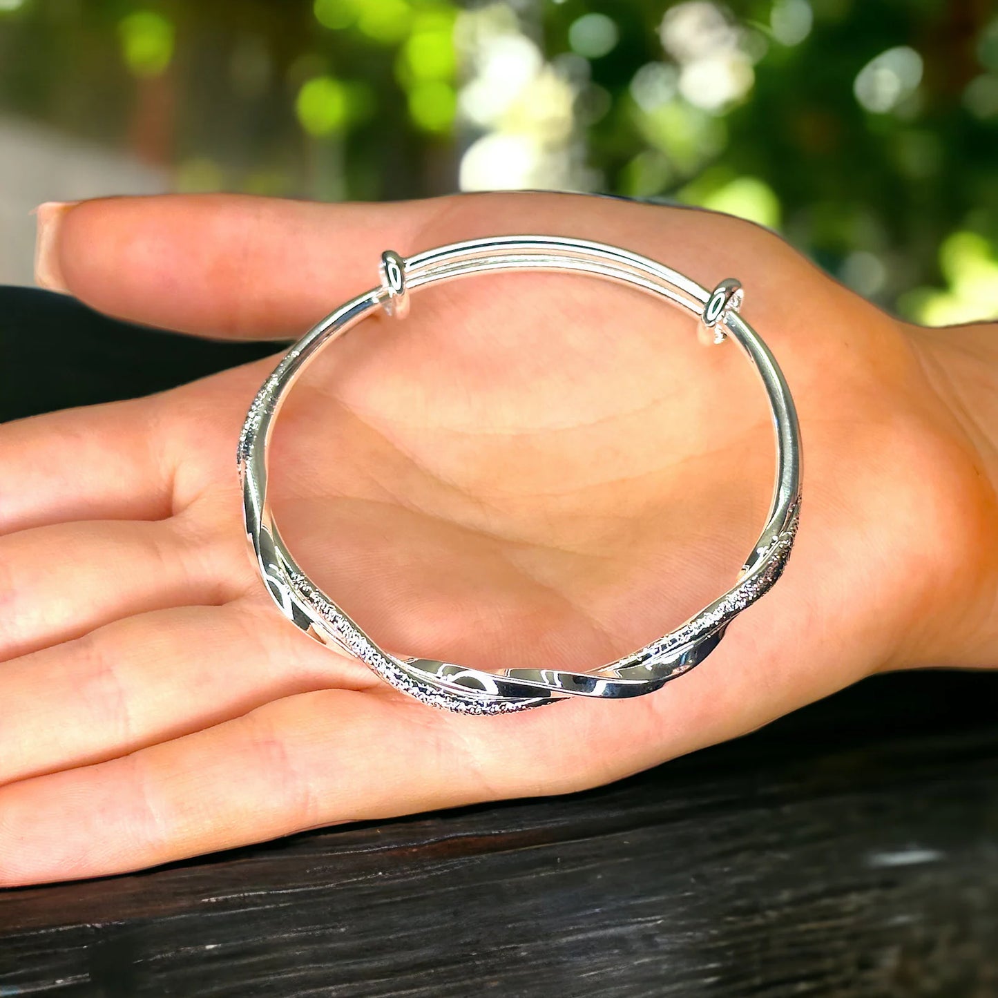 Sterling Silver Twisted Silver Bangle
