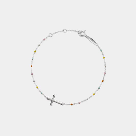 Cross Boho Color Bead Bracelet