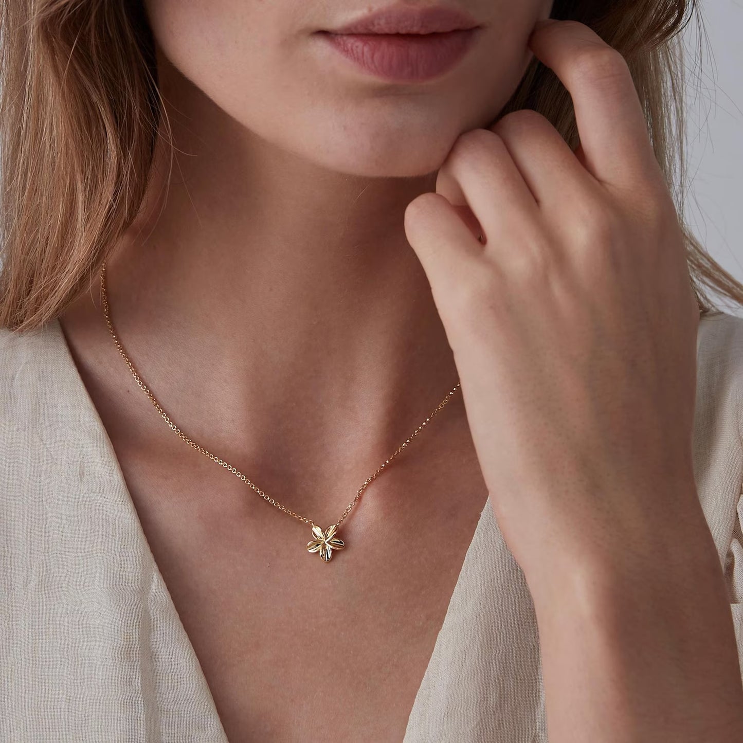 Gold Flower Layering Necklace