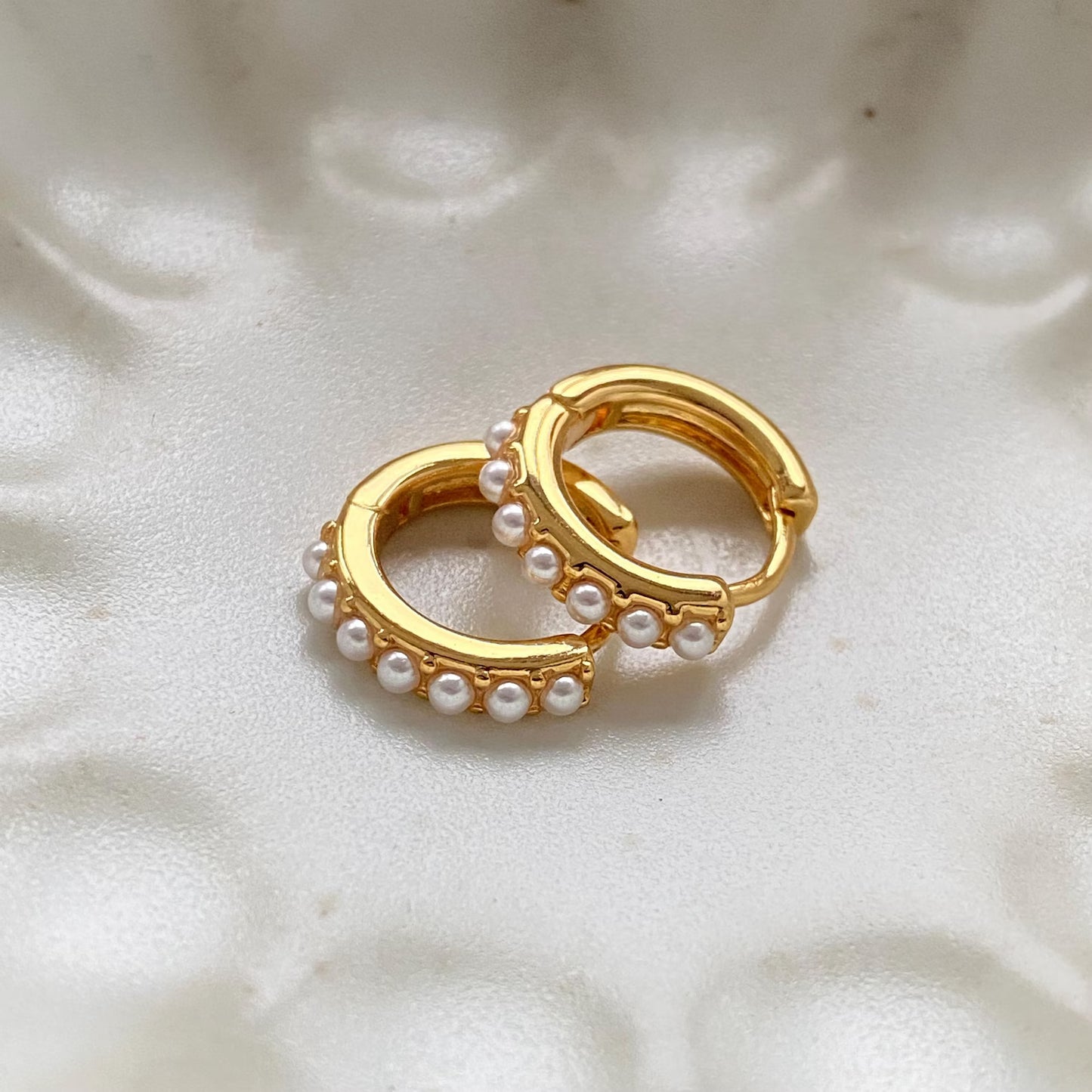 Minimalist Pearl Huggie Earrings