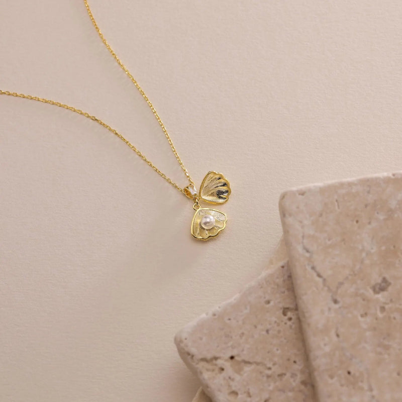 Mermaid Oyster Shell Pearl Necklace