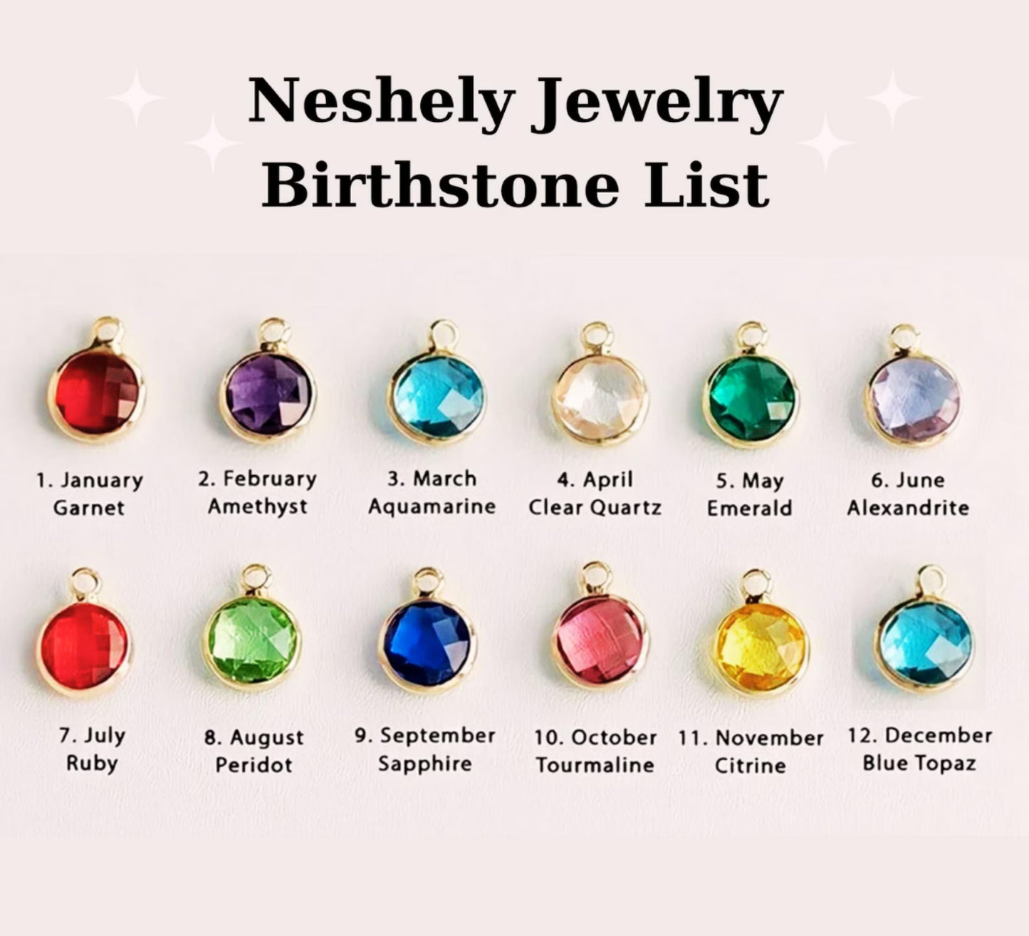 Collar personalizado de oro con piedra natal: Mensaje grabado en círculo de plata