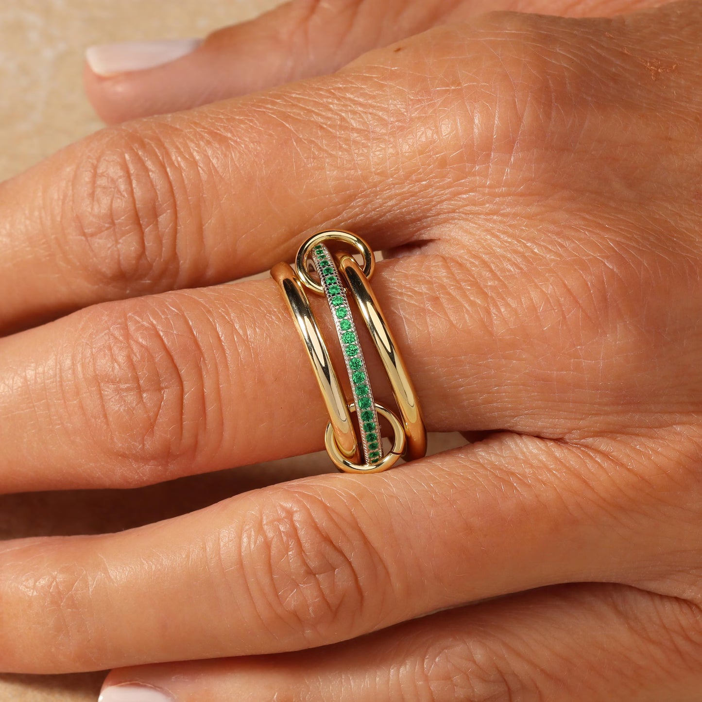 Chunky Gold Connector Ring