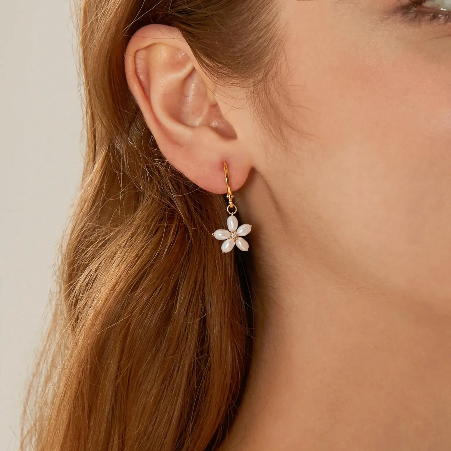 Dainty Flower Hoop Earrings