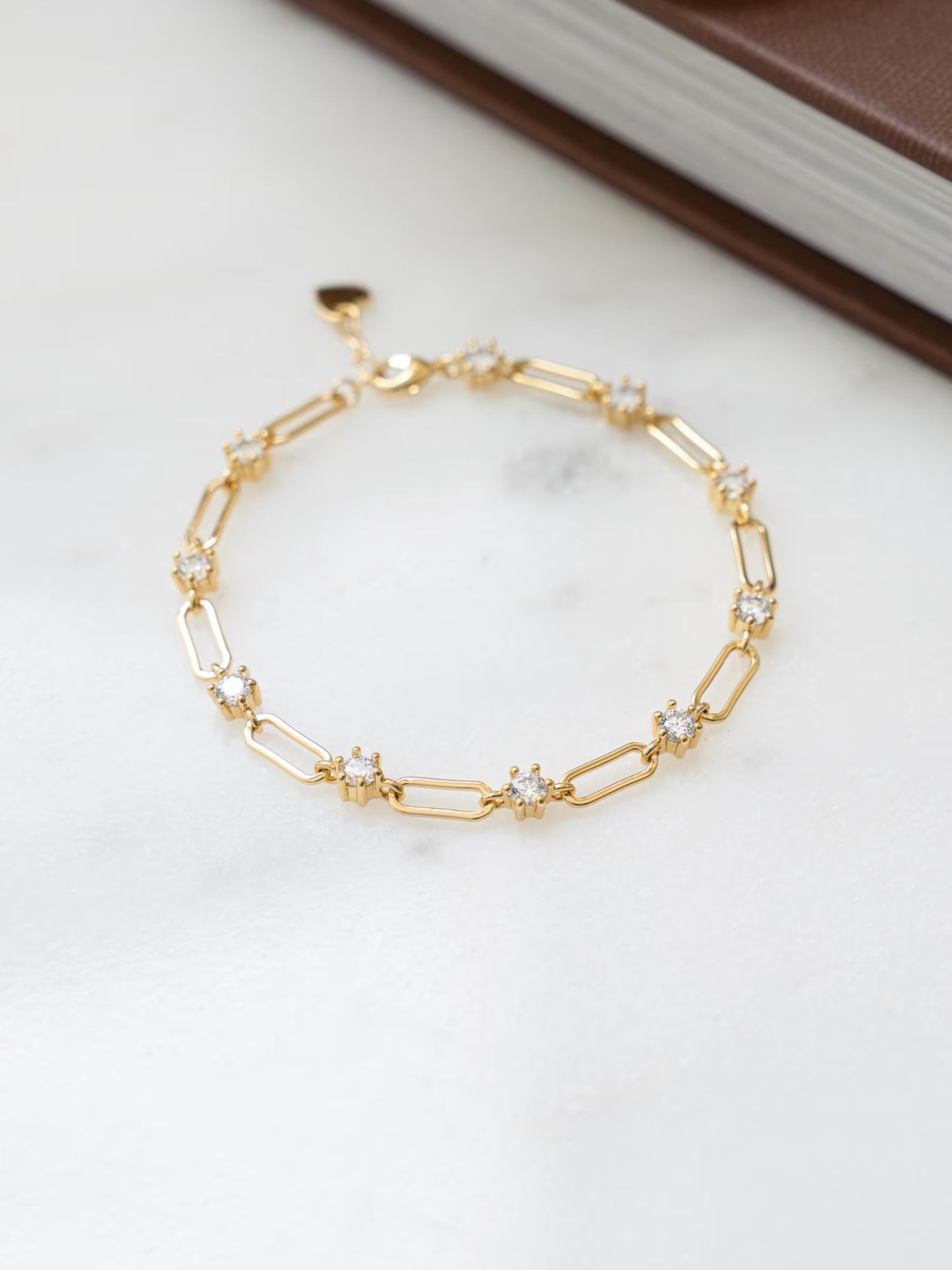 Paperclip & Diamond Bracelet
