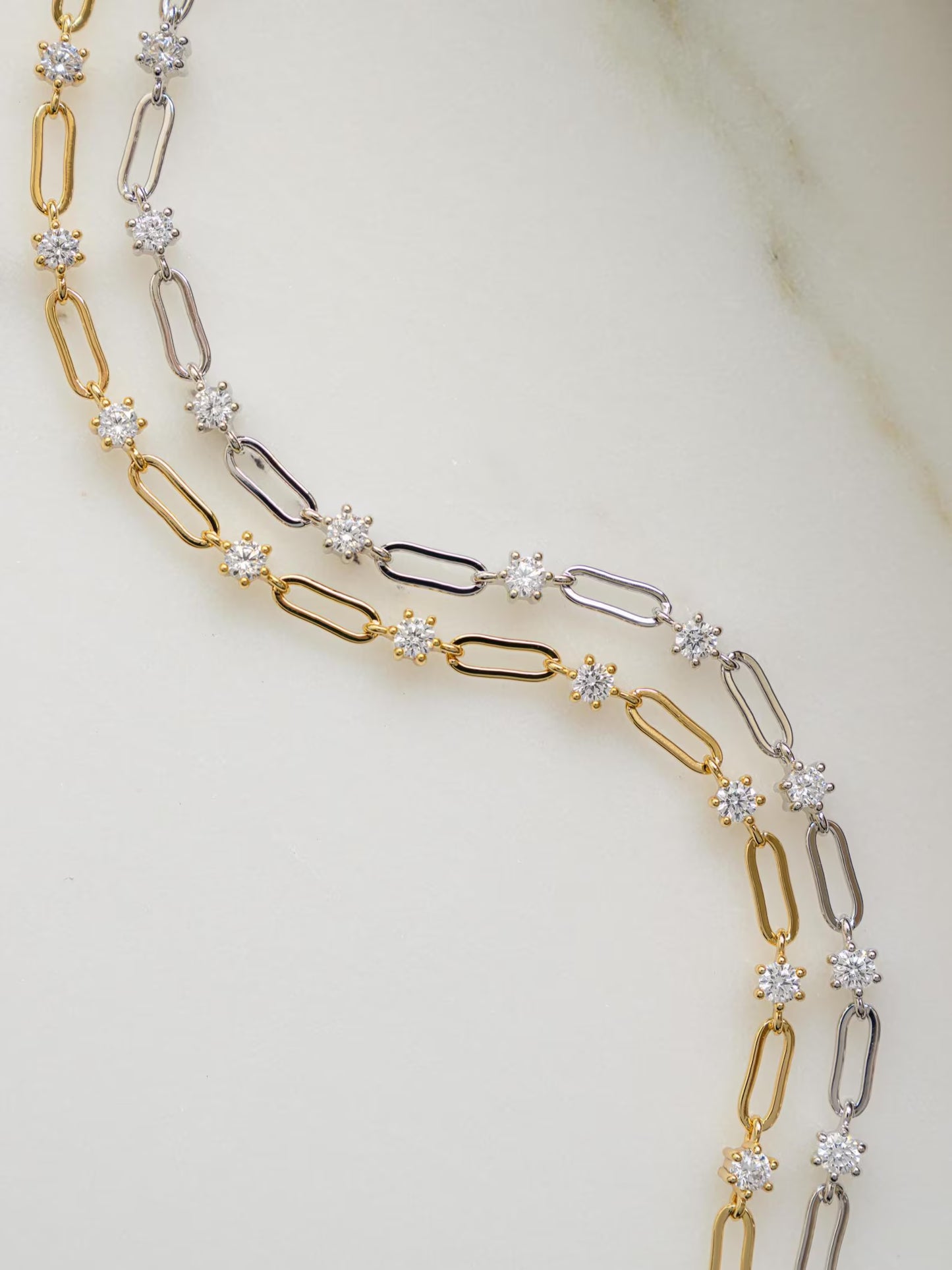 Paperclip & Diamond Bracelet