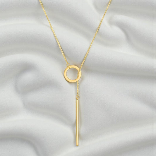 Minimalist Circle & Bar Pendant Necklace