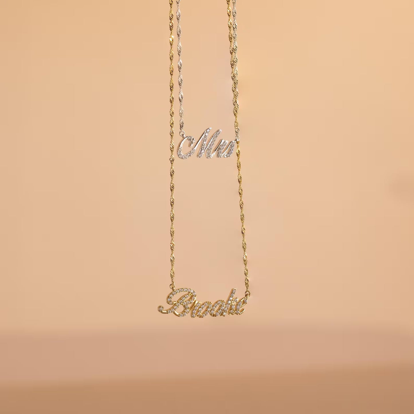 Diamond Necklace in Twist Chain