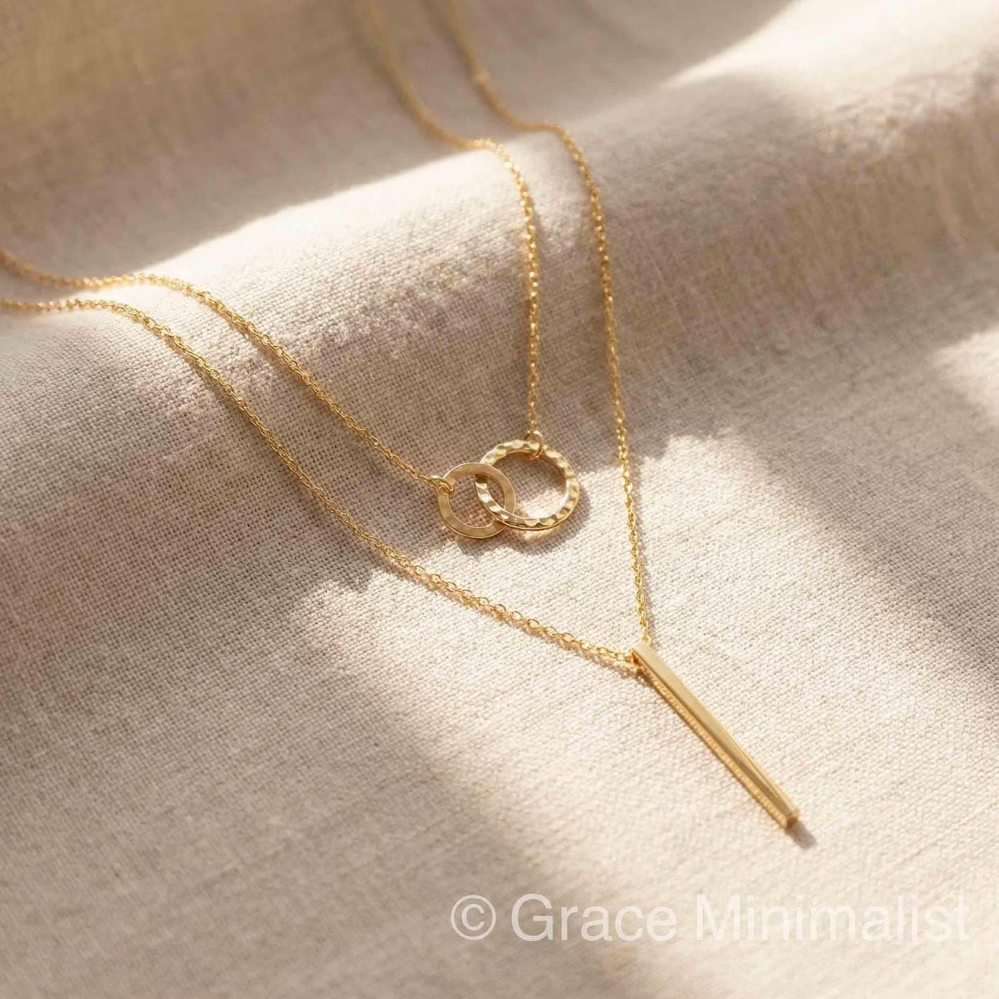 Linked Layered Necklaces Set of 2 necklaces